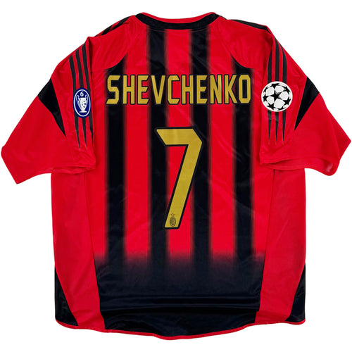 2004-05 AC Milan Thuis Shirt Shevchenko #7 - 8/10 - (XL) - Oldschool Voetbalshirts