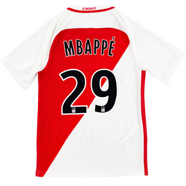2016-17 AS Monaco Thuis Shirt Mbappé #29 - 10/10 - (S) - Oldschool Voetbalshirts