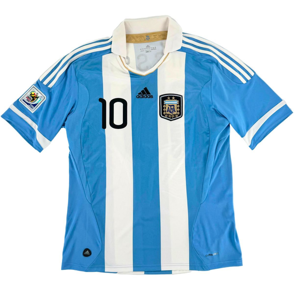 2011-13 Argentinië Thuis Shirt Messi #10 - 9/10 - (L) - Oldschool Voetbalshirts