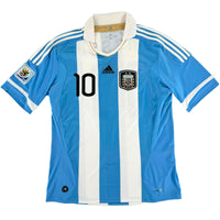 2011-13 Argentinië Thuis Shirt Messi #10 - 9/10 - (L) - Oldschool Voetbalshirts