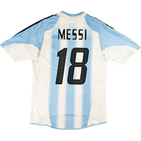 2004-05 Argentinië Thuis Shirt Messi - Oldschool Voetbalshirts