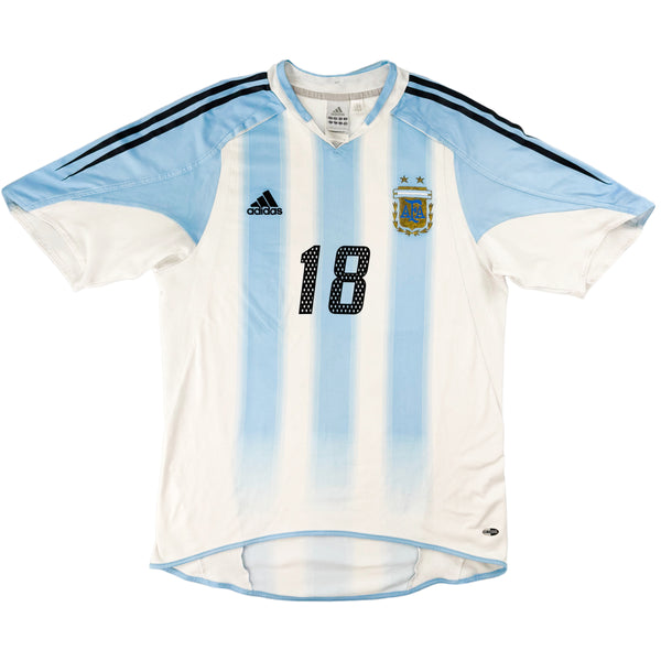 2004-05 Argentinië Thuis Shirt Messi - Oldschool Voetbalshirts
