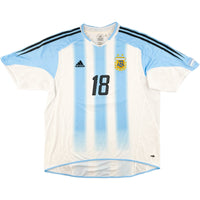 2004-05 Argentinië Thuis Shirt Messi - Oldschool Voetbalshirts