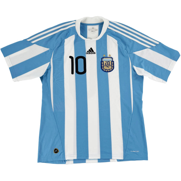 2010 Argentinië WK Thuis Shirt Messi #10 - 10/10 - (L) - Oldschool Voetbalshirts
