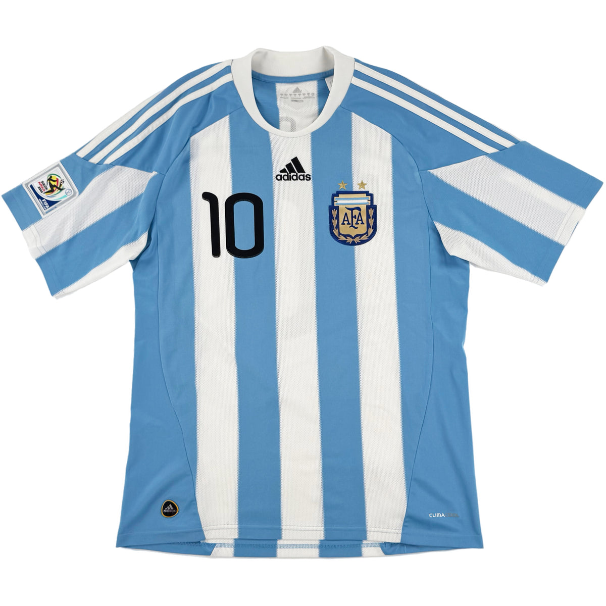 2010 Argentinië WK Thuis Shirt Messi #10 - 10/10 - (M) - Oldschool Voetbalshirts