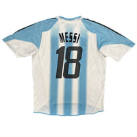 2004-05 Argentinië Thuis Shirt Messi #18 - 8/10 - (L) - Oldschool Voetbalshirts