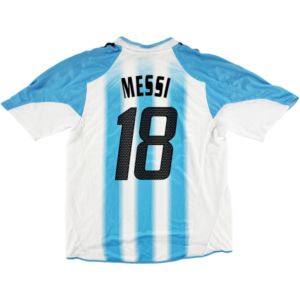 2004-05 Argentinië Thuis Shirt Messi - 9/10 - (L) - Oldschool Voetbalshirts
