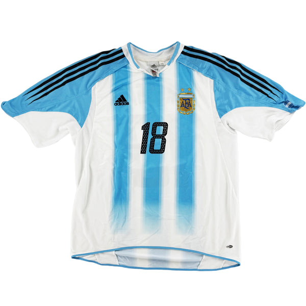 2004-05 Argentinië Thuis Shirt Messi - 9/10 - (L) - Oldschool Voetbalshirts