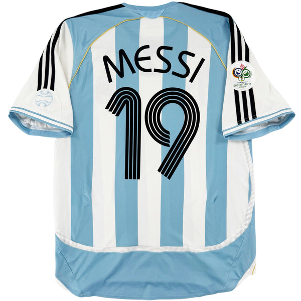 2006 Argentinië WK Thuis Shirt Messi #19 - 10/10 - (M) - Oldschool Voetbalshirts
