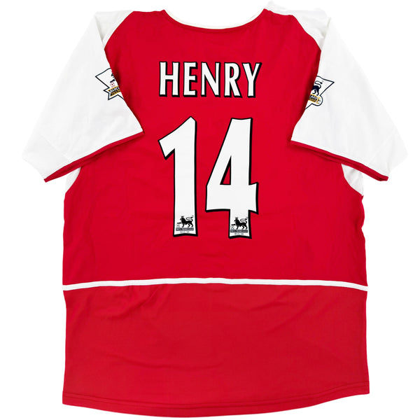 2002-04 Arsenal Thuis Shirt Henry #14 - 9/10 - (XL) - Oldschool Voetbalshirts
