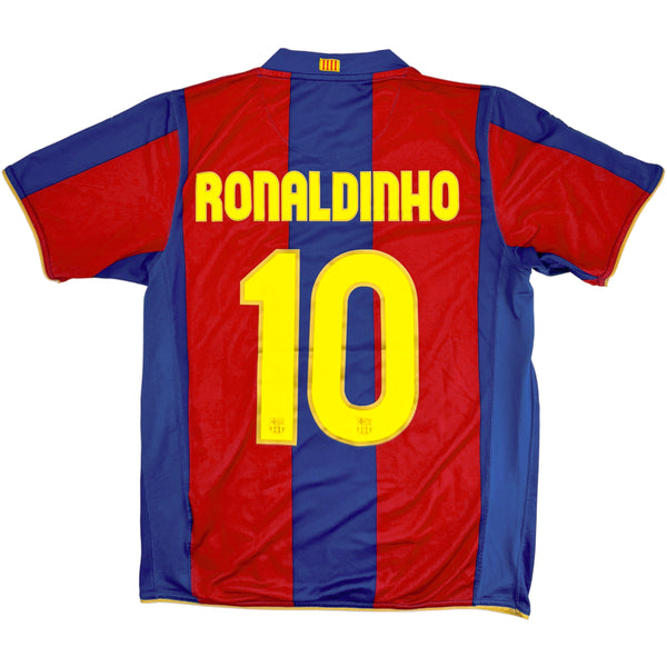2007-08 Barcelona Thuis Shirt Ronaldinho - Oldschool Voetbalshirts