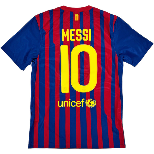 2011-12 Barcelona Thuis Shirt Messi - 9/10 - (S) - Oldschool Voetbalshirts