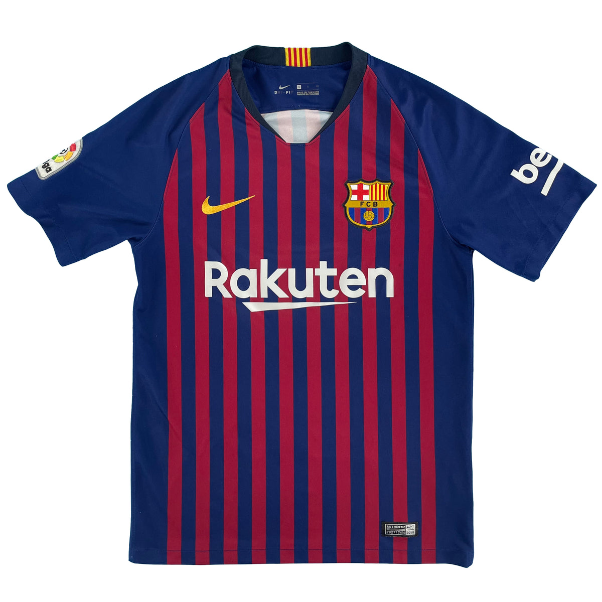 2018-19 Barcelona Thuis Shirt - 8/10 - (S) - Oldschool Voetbalshirts