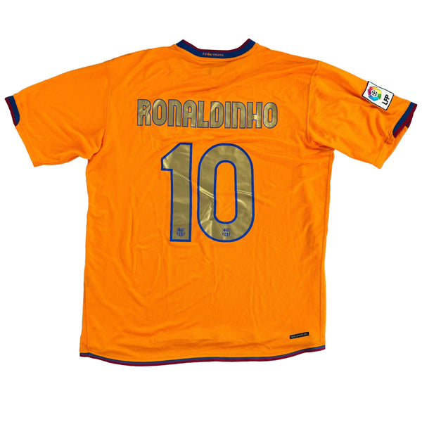 2006-08 Barcelona Uit Shirt Ronaldinho #10 - 9/10 - (XL) - Oldschool Voetbalshirts