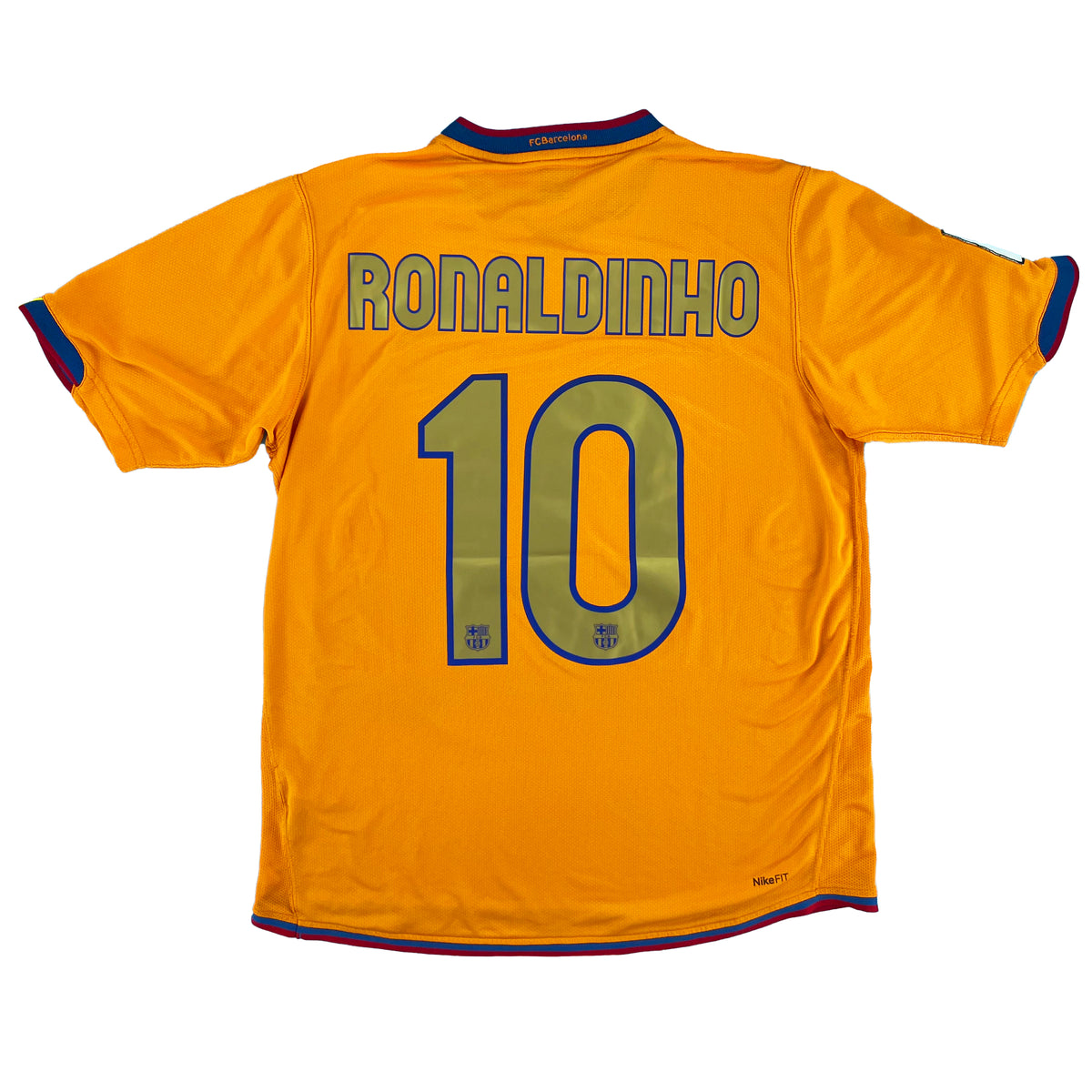 2006-08 Barcelona Uit Shirt Ronaldinho #10 - 9/10 - (M) - Oldschool Voetbalshirts