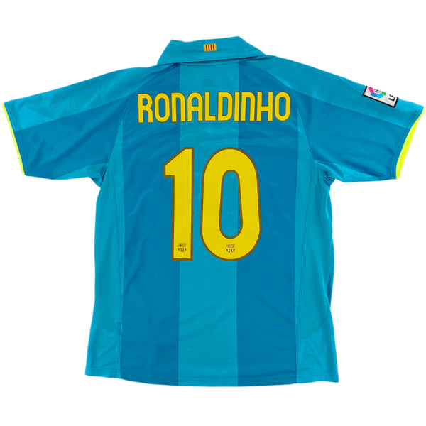 2007-08 Barcelona Uit Shirt Ronaldinho - Oldschool Voetbalshirts