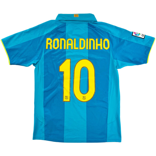 2007-08 Barcelona Uit Shirt Ronaldinho - Oldschool Voetbalshirts