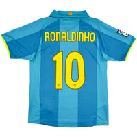 2007-08 Barcelona Uit Shirt Ronaldinho - Oldschool Voetbalshirts