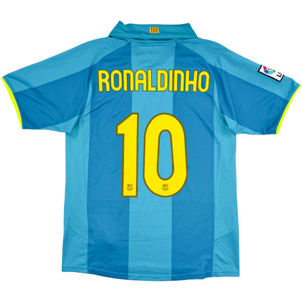 2007-08 Barcelona Uit Shirt Ronaldinho - Oldschool Voetbalshirts