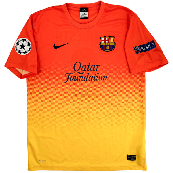2012-13 Barcelona Uit Shirt Iniesta - Oldschool Voetbalshirts