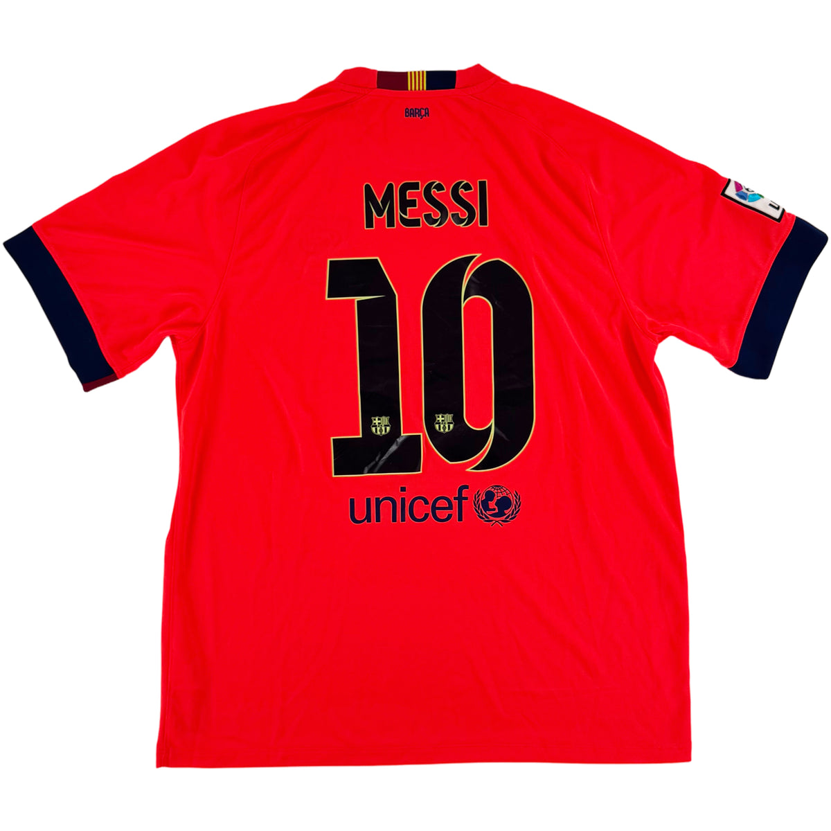2014-15 Barcelona Uit Shirt Messi - 9/10 - (XL) - Oldschool Voetbalshirts