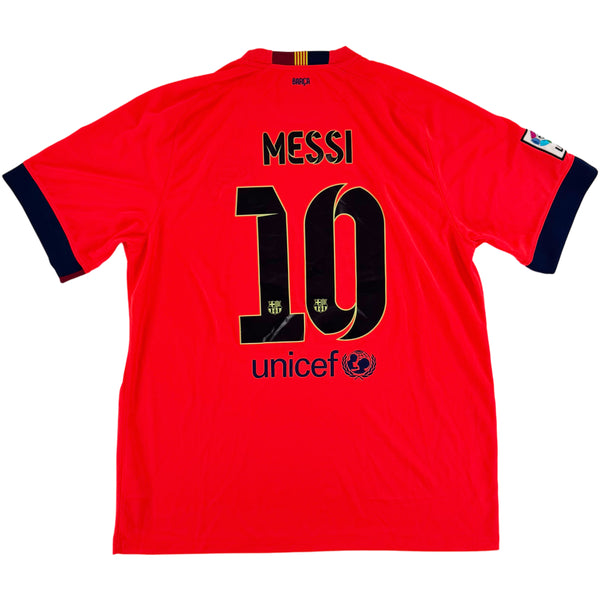 2014-15 Barcelona Uit Shirt Messi - 9/10 - (XL) - Oldschool Voetbalshirts