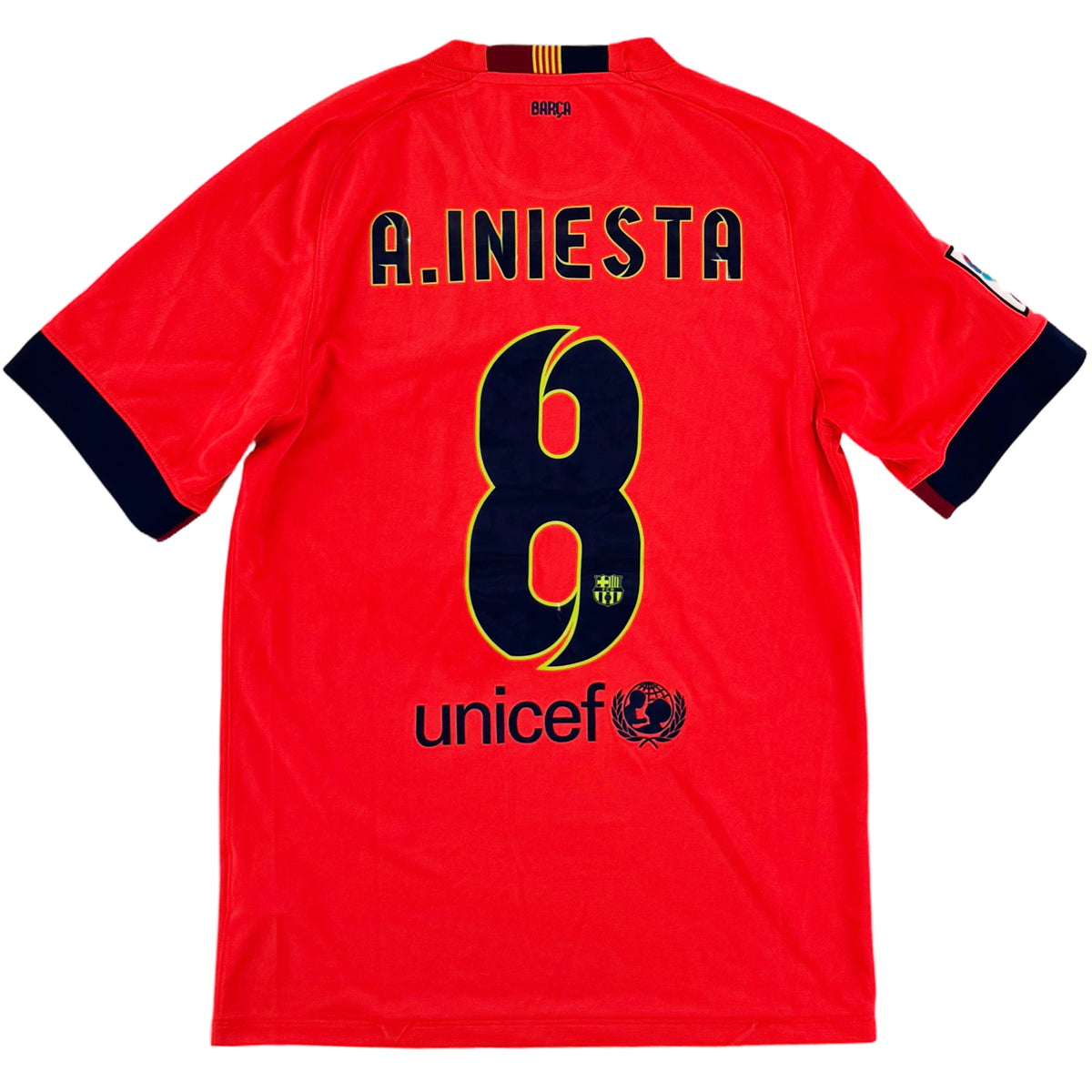 2014-15 Barcelona Uit Shirt Iniesta - Oldschool Voetbalshirts