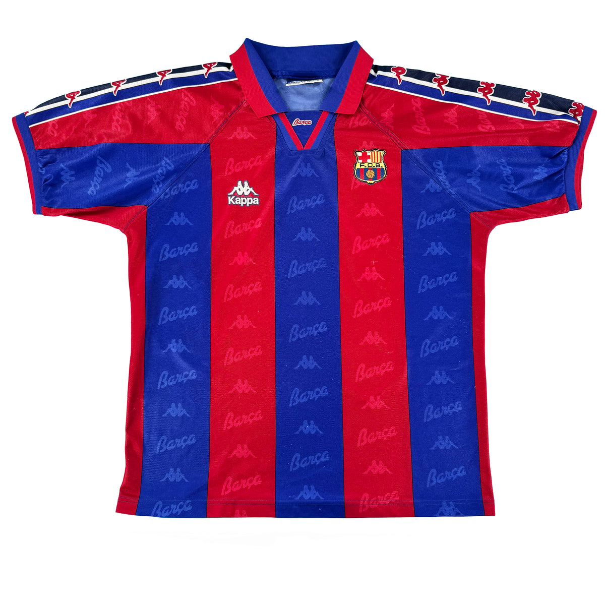 1995-97 Barcelona Thuis Shirt - 8/10 - (L) - Oldschool Voetbalshirts
