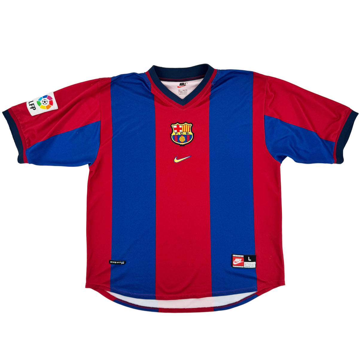 1998-99 Barcelona Thuis Shirt - 8/10 - (L) - Oldschool Voetbalshirts