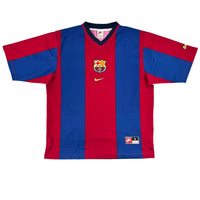 1998-99 Barcelona Thuis Shirt - 8/10 - (L) - Oldschool Voetbalshirts