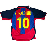 2003-04 Barcelona Thuis Shirt Ronaldinho - Oldschool Voetbalshirts