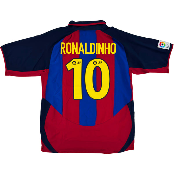 2003-04 Barcelona Thuis Shirt Ronaldinho - Oldschool Voetbalshirts