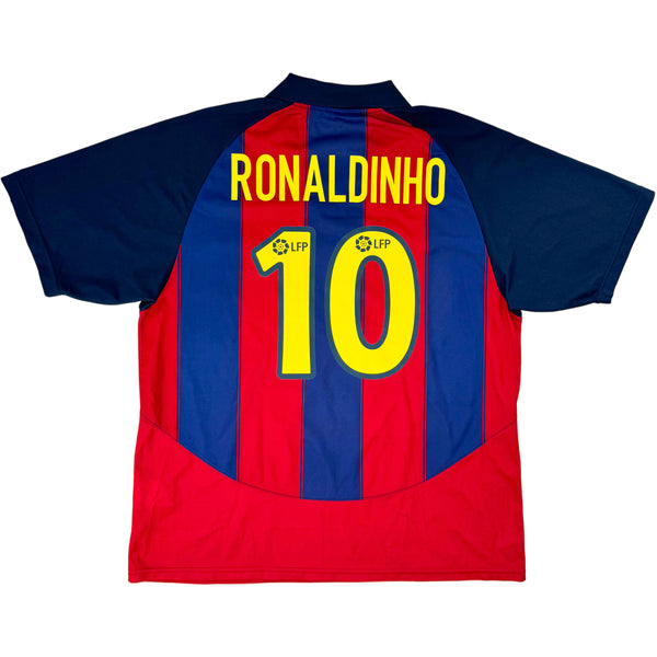 2003-04 Barcelona Thuis Shirt Ronaldinho - Oldschool Voetbalshirts