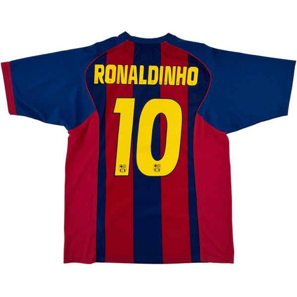 2004-05 Barcelona Thuis Shirt Ronaldinho - Oldschool Voetbalshirts