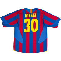 2005-06 Barcelona Thuis Shirt Messi - Oldschool Voetbalshirts