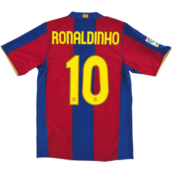 2007-08 Barcelona Thuis Shirt Ronaldinho - Oldschool Voetbalshirts
