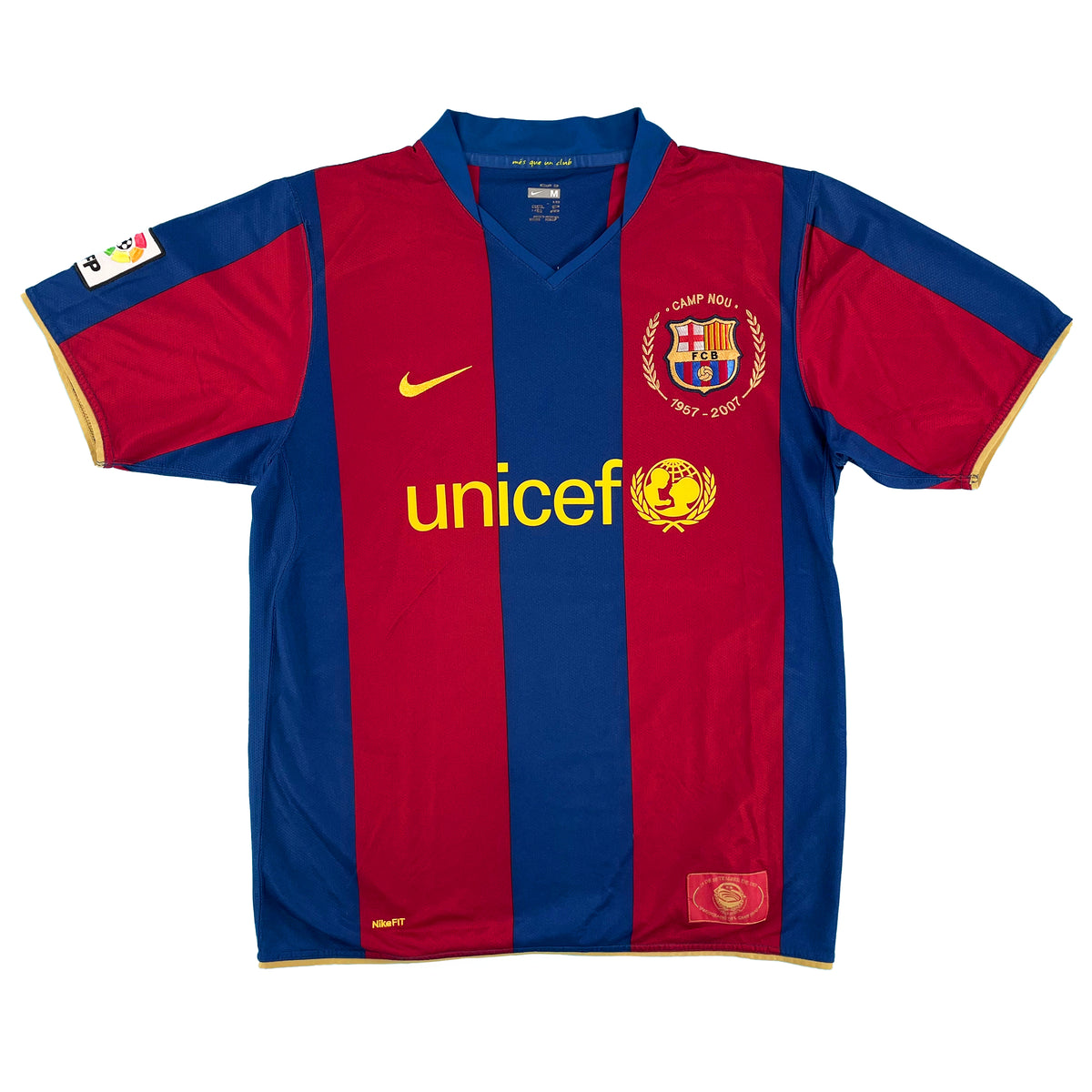 Barcelona - Home Shirt - 2007/08 - Size M - 9/10