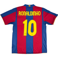 2007-08 Barcelona Thuis Shirt Ronaldinho - Oldschool Voetbalshirts