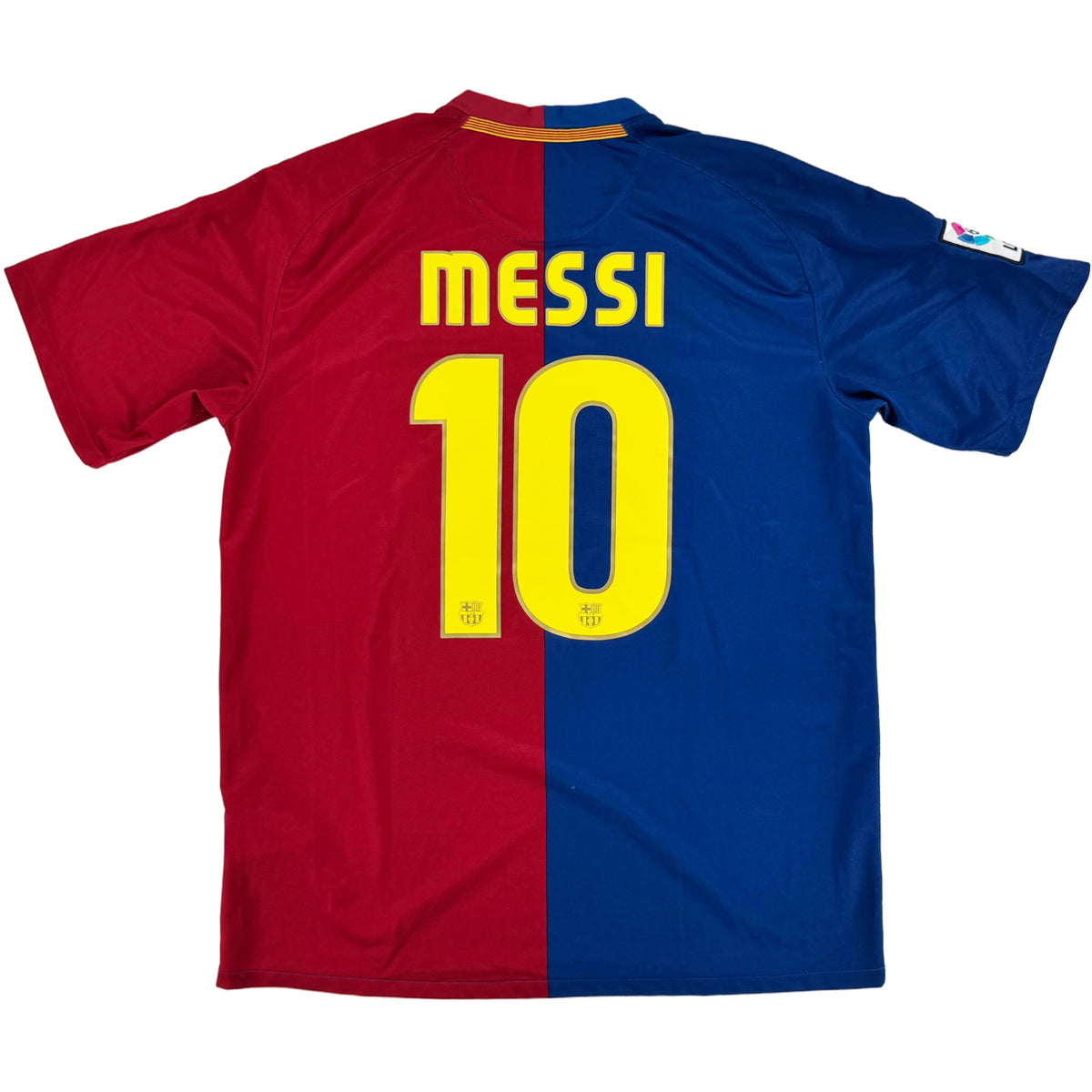 2008-09 Barcelona Thuis Shirt Messi - 9/10 - (L) - Oldschool Voetbalshirts