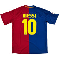 2008-09 Barcelona Thuis Shirt Messi - 9/10 - (L) - Oldschool Voetbalshirts