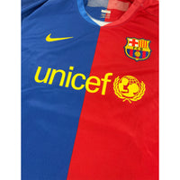 2008-09 Barcelona Thuis Shirt Messi - 9/10 - (L) - Oldschool Voetbalshirts