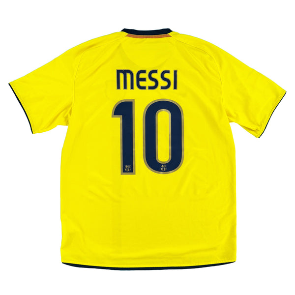 2008-09 Barcelona Uit Shirt Messi #10 - 8/10 - (L) - Oldschool Voetbalshirts
