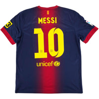 2012-13 Barcelona Thuis Shirt Messi - Oldschool Voetbalshirts