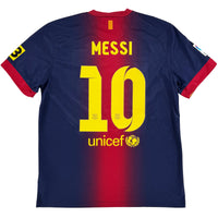 2012-13 Barcelona Thuis Shirt Messi - 9/10 - (L) - Oldschool Voetbalshirts