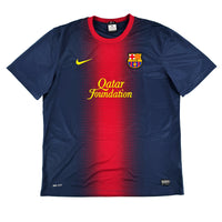 2012-13 Barcelona Thuis Shirt - 8/10 - (XL) - Oldschool Voetbalshirts