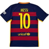 2015-16 Barcelona Thuis Shirt Messi - Oldschool Voetbalshirts