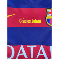 2015-16 Barcelona Thuis Shirt Messi - Oldschool Voetbalshirts