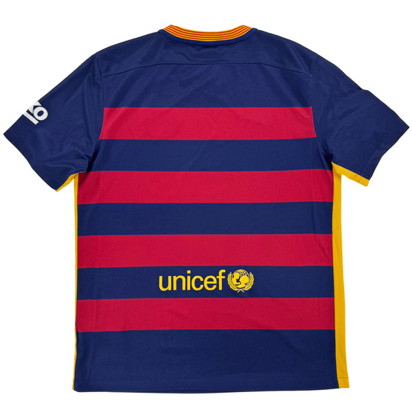 2015-16 Barcelona Thuis Shirt - 8/10 - (L) - Oldschool Voetbalshirts