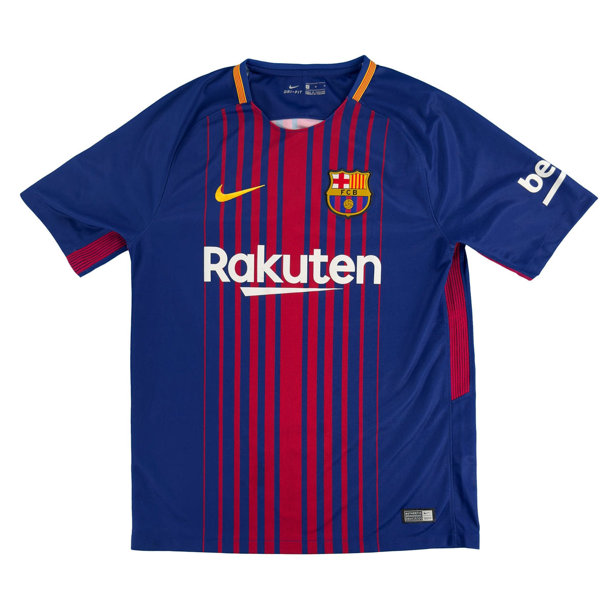 2017-18 Barcelona Thuis Shirt - 8/10 - (M) - Oldschool Voetbalshirts