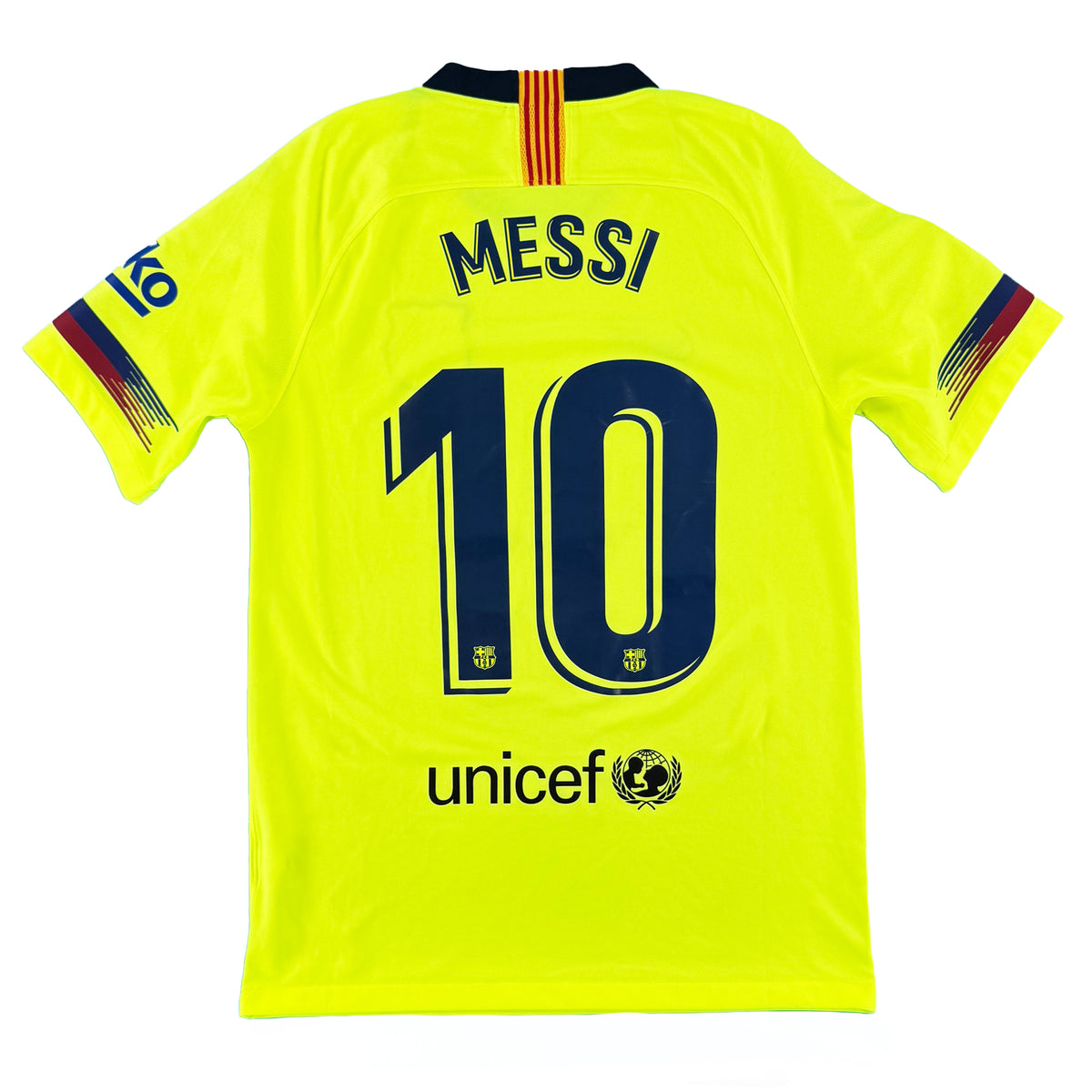 2018-19 Barcelona Uit Shirt Messi #10 - 8/10 - (S) - Oldschool Voetbalshirts